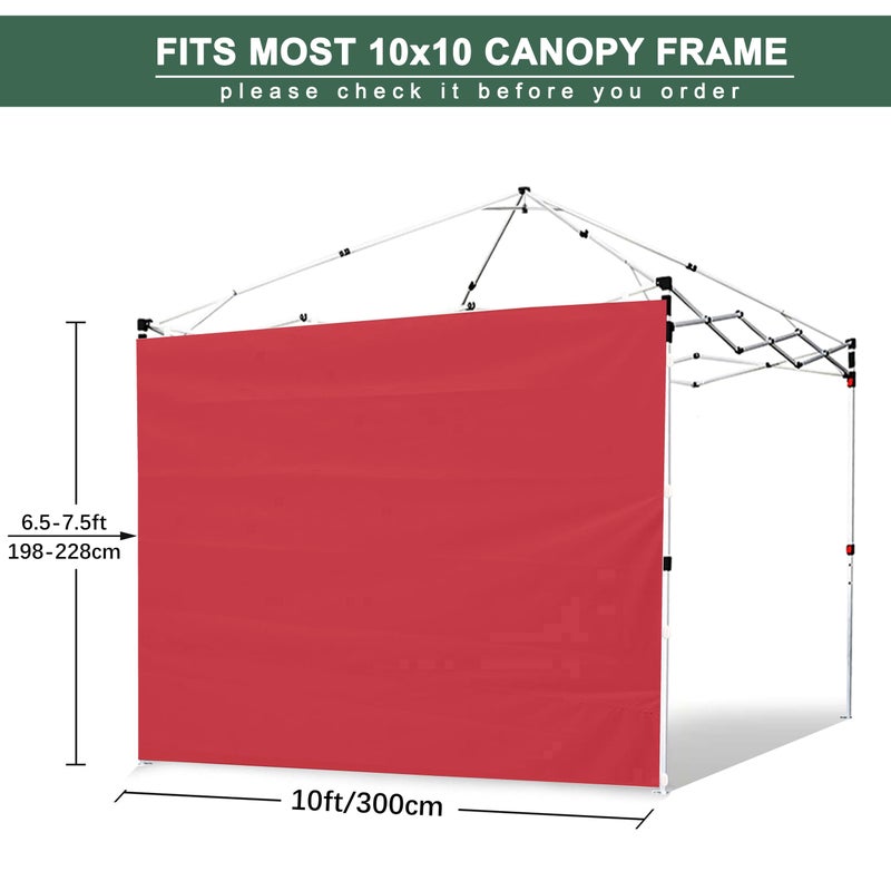 JANCANOPY SideWalls for 10x10 Pop up Canopy Frame, 3 Pack Red SunWall and 1Pack Door Only, Red (with Zippers) - Image 3